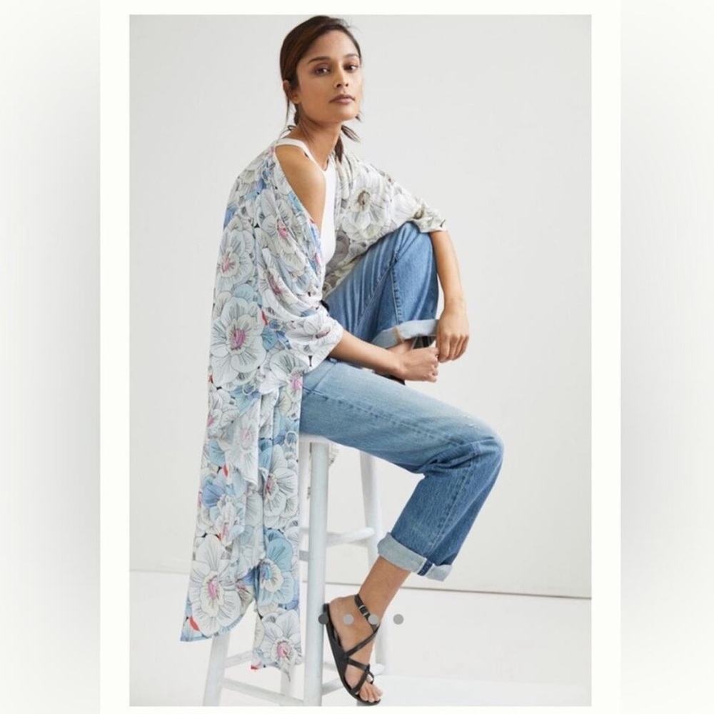 Anthropologie Conditions Apply Kimono NWT New Floral Toe Waist One Size S M L XL